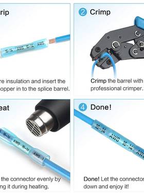 跨境货源 340pcs热缩端子 接线端子中间中接管端子套装