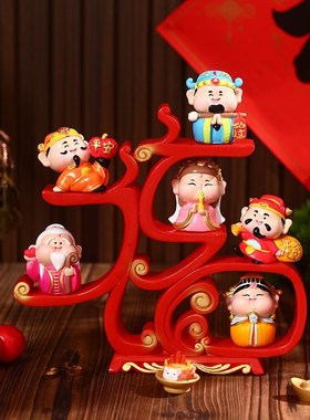 欢喜小神仙财神招财o摆件客厅玄关酒柜电视柜福字装饰开业乔迁礼