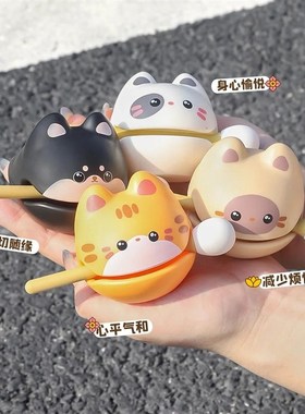 解压小木鱼桌面摆件工位装u饰敲情绪稳定神器六一儿童节生日礼物