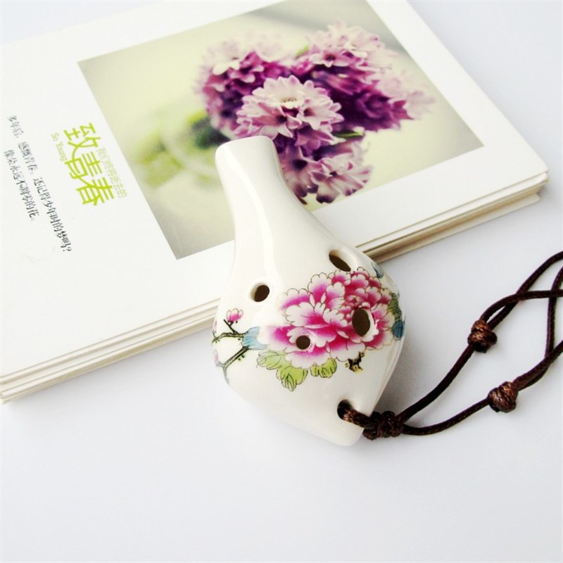 六孔陶笛中音C调陶笛 H6孔陶笛初学送音谱