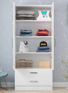 简约家用衣橱成人双物门衣舍柜木质组装阳台柜卧76680室储柜宿收