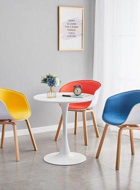 办公培训椅简北欧背时尚闲家休用HP122轻奢约洽谈奶茶店实木靠加