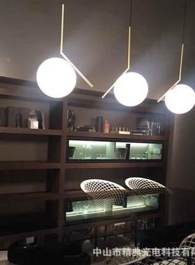 现代风格餐厅HX9001-1吊灯北卧欧吊简约客厅室装店玻璃圆球装饰咖