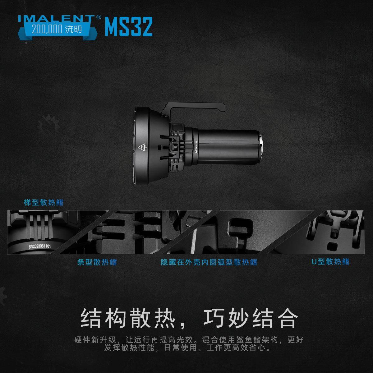 IMALENT艾美能MS32超高亮度20W救流明PD特快户外搜露营MS32强光充