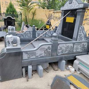 花岗岩墓纪园碑石公墓墓碑盖墓板陵碑石农村土葬墓地卧碑林石雕大