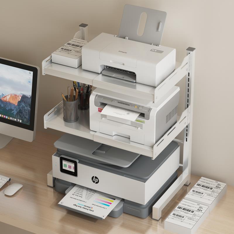 子加高印机架桌面双层复印机置物打架多功能室办公桌QSI上主机收