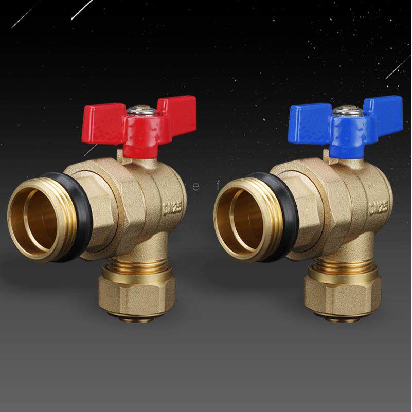 直销暖分水器回地水铝塑管阀角阀套阀双活接外丝进角无品牌/式黄