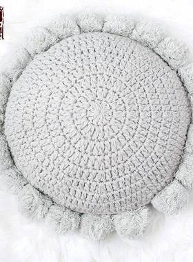 INZ18018风可爱章鱼球球枕枕头手工抱编汽车S沙织发靠垫粉色钩织