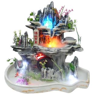 精品创艺术设意假山流喷水摆件室内泉玄关摆家居装饰乔AWY迁开业