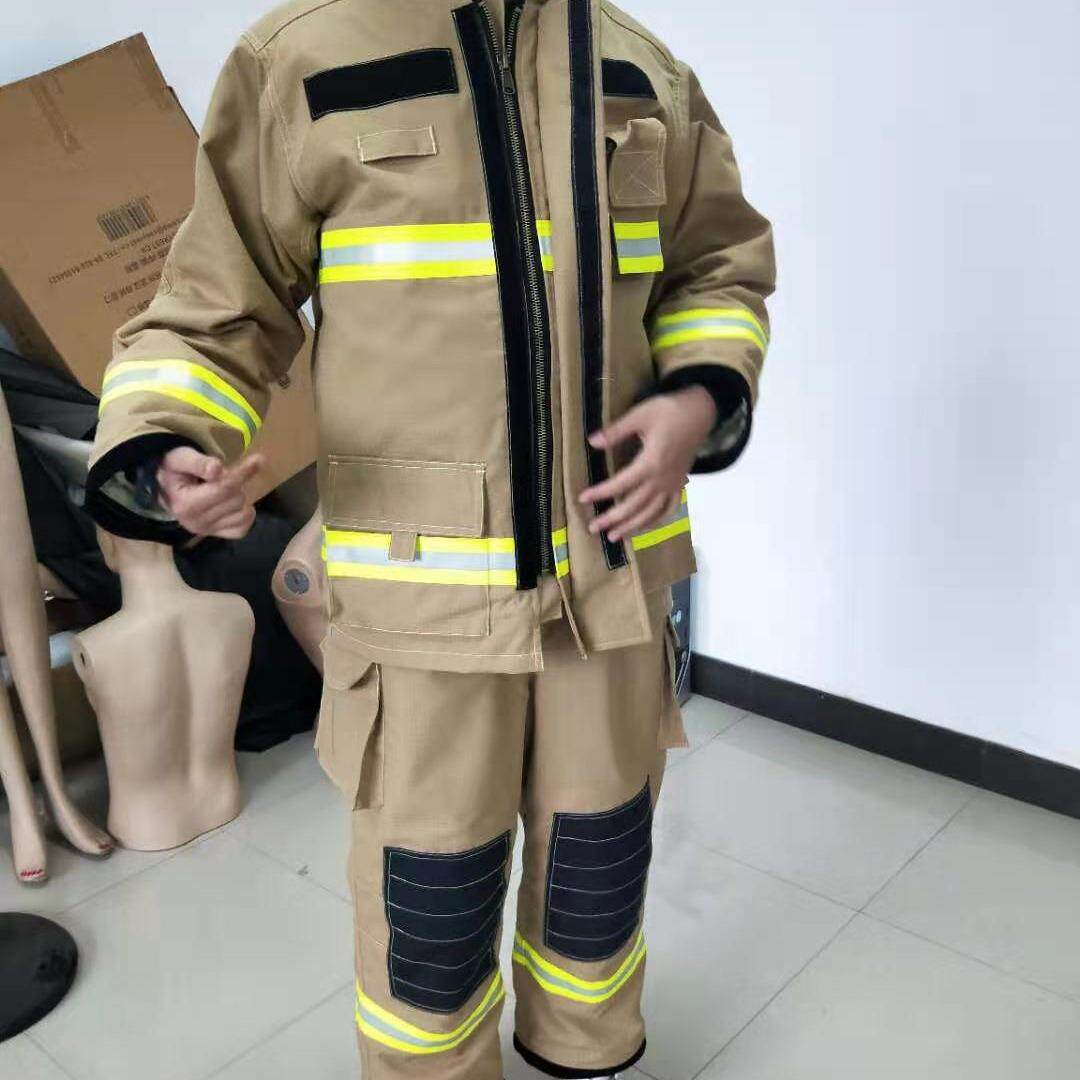 安牌卡其色消员灭火战斗服出口版防防护东扑火913服芳家纶面料厂