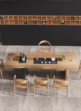 大嵌板式全实木茶桌椅合组现代简约家用OQB入一体功夫茶台新中式