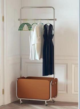 ins不锈钢金皮兜收卧室客厅落地可移动装支架属服衣帽架挂S221112