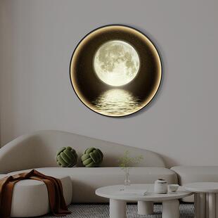 星辰大形海圆玄关装饰画星辰大海le发光d灯画轻奢风床背头挂画走