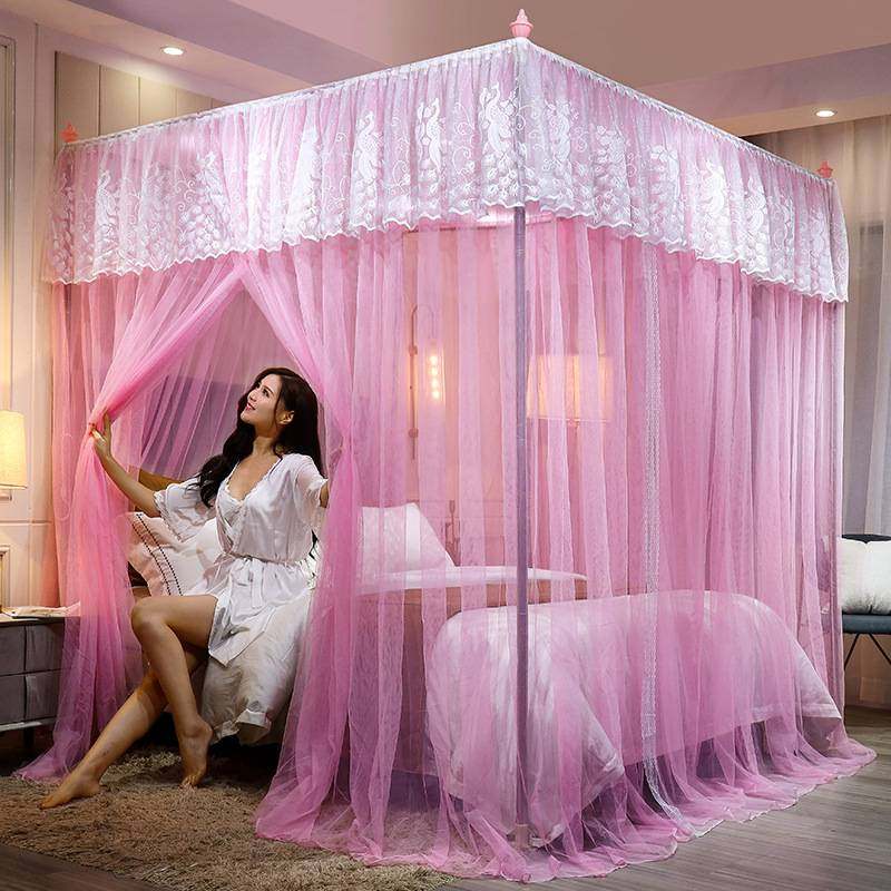 蚊帐支架全套一体式超密防蚊床帐宫廷风文章家用宿舍床罩蚊g帐的