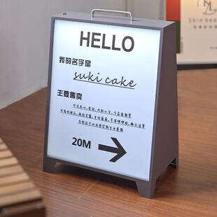 落地示展牌亚力克通发光灯箱充电VQS体牌户外广告牌可移动招牌