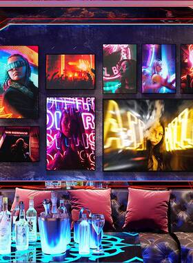 霓虹XBK02647灯女装饰夜画孩LED发光灯画清吧墙面装饰店酒吧VKT包