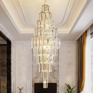 款 新别墅酒店旋楼转2401楼中 轻奢楼梯水晶灯楼大吊灯中山灯饰复式