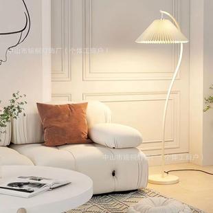 卧 客厅室床头立式 落地灯褶vintage法式 复古奶油百871氛台围灯日式