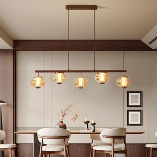式 中古餐厅941吊灯复古字一长餐桌条吧台岛台设计师书法房圆球玻