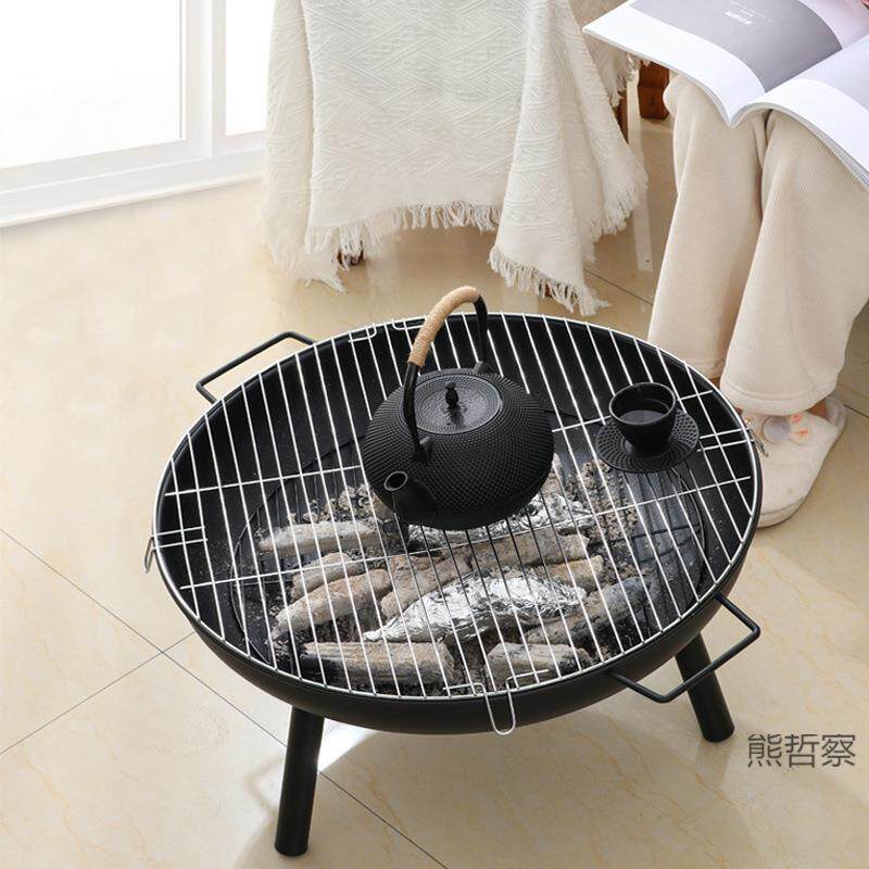 冬天炉煮茶烤炭火炉套装家用室内全器具套围木火盆庭院户cAN3RAfd