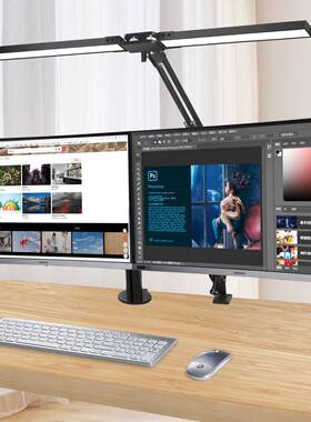 led折叠长臂护眼灯多功能双头护眼台灯 亚马逊usb拍照摄影补光灯