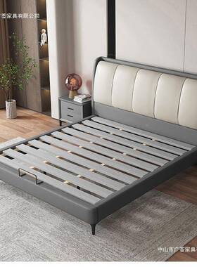 布艺床现5UUP代简约双人床2小户型日式1.床米床.2米大科技布网红