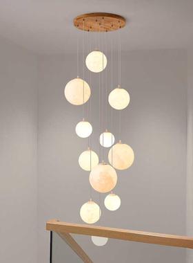 025新款月球墅楼l梯灯别挑空客厅楼梯2间494楼梯吊灯oft复式楼大