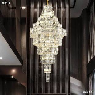 复式 楼客厅吊灯中空挑空挑高现代大轻奢跃层灯别楼中大楼642墅水