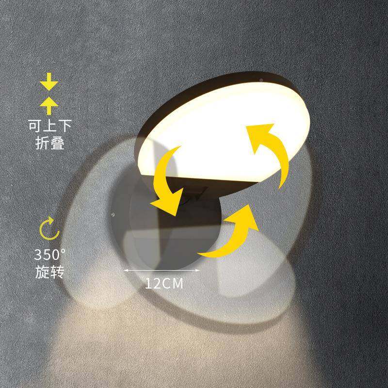 跨境ld现户外防水灯代简约别墅庭院感应过e道灯具350793壁°旋转