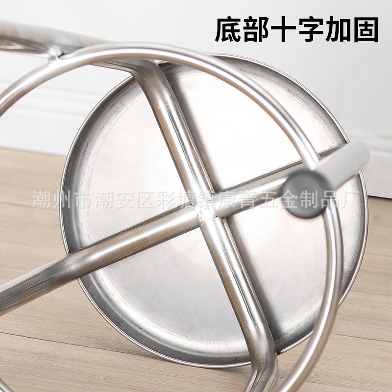 304不钢吧圆凳矮凳子食堂锈饭间店餐椅加高酒高脚凳流水线车凳子