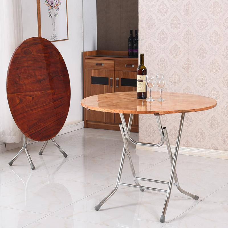 源头实折叠餐木用桌子摆摊大圆桌简F5M58MHS易酒店桌椅家6人8桌人