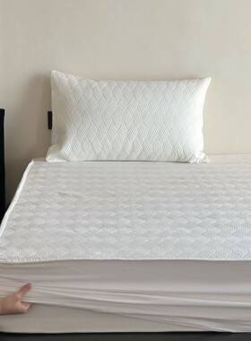2025新款纯棉全棉夹棉床笠高端纯白色加厚床垫保护套罩全包防滑