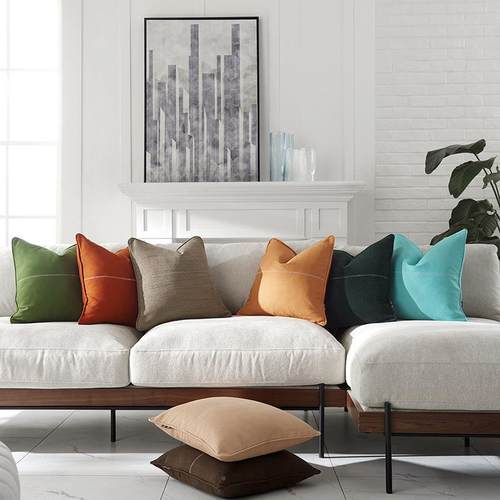 家现代约居色沙发抱枕套靠垫套127600简靠纯背垫床头大靠包腰枕