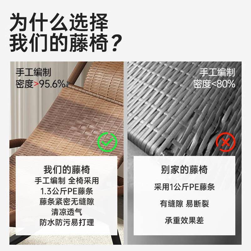 摇椅家用老人台竹摇椅藤编躺椅休闲逍遥椅摇WVV外藤阳椅懒人摇摆
