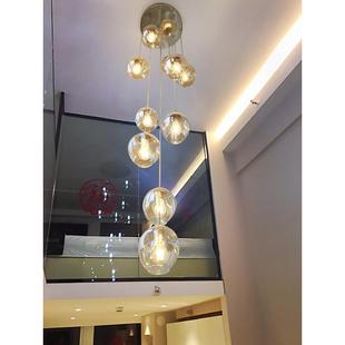 楼梯间楼梯吊灯灯长吊小复楼别墅现简灯约轻奢跃层l代o式 ft公寓客