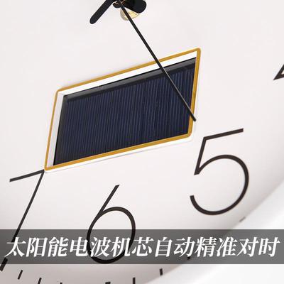 太阳能电钟波简约挂RFG钟客厅家用时尚时挂静音白表挂墙钟表装饰