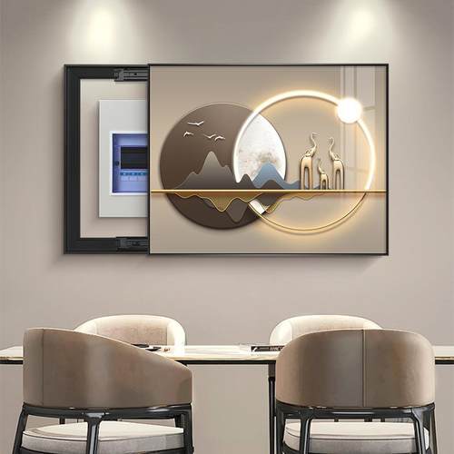 轻奢电箱装厅饰SZS表现代简约配画电箱餐免打孔电闸箱开关遮挡挂