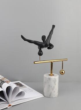 欧奢式轻大1040理石单杠动员人物摆件客饰厅玄关电视柜运展厅家居