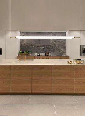 现代长简约条艺术办公室售部前台楼厅餐桌MD-Hy225设计师岛台一字