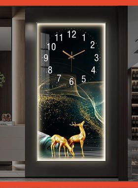 ?X07T轻奢玄关装饰时钟挂墙走廊过道挂画钟画表挂钟客DF$ph($p$厅