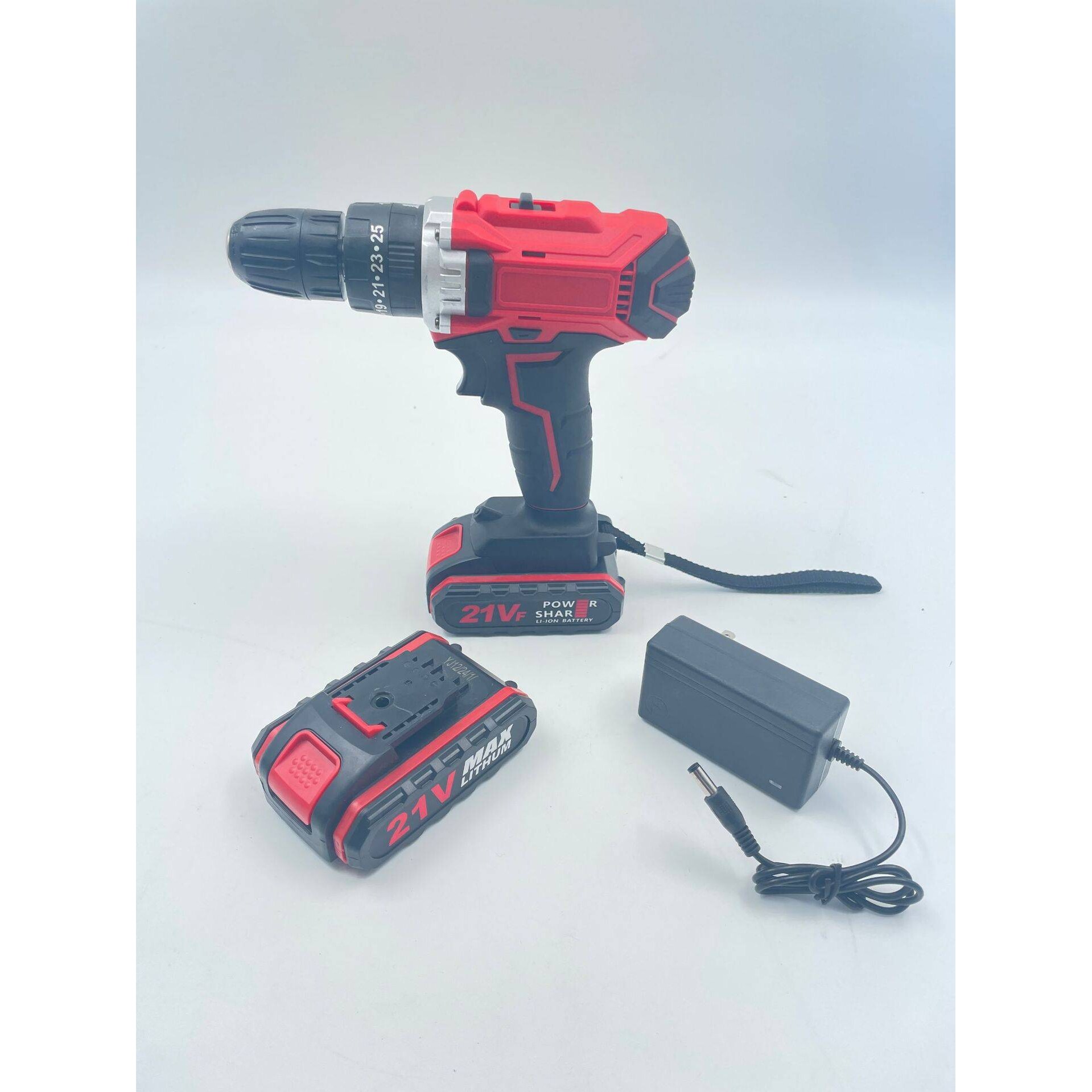 21V 锂电手电钻多功能冲击钻家用打孔钻墙有刷充电钻套装电动螺丝