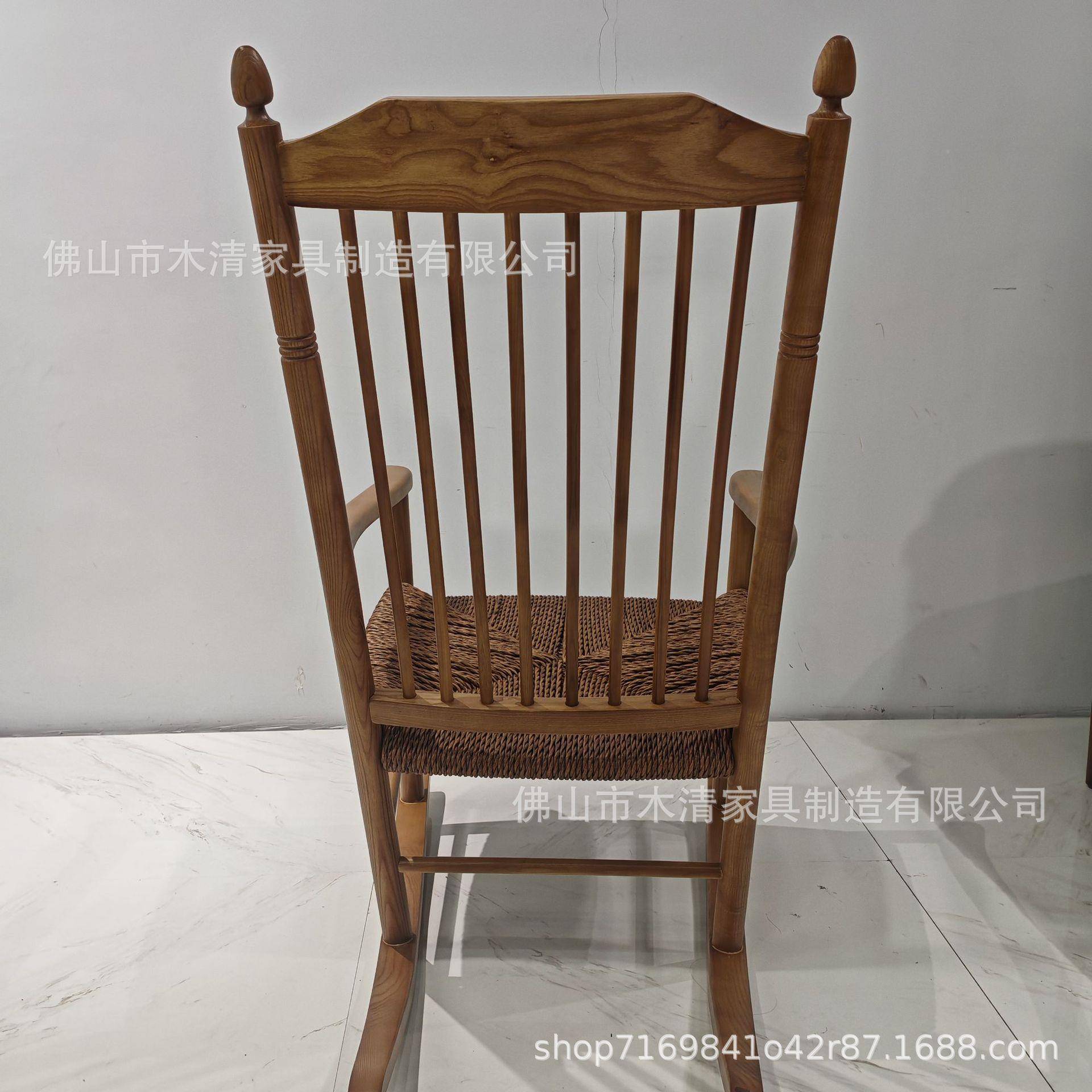 尼椅实木休闲家用阳印台马夫躺椅藤洛编懒人摇复古沙发618摇椅子