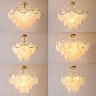 法式 奶油主卧室房间餐厅客灯新具厅吊 轻297奢珍珠水晶风2025年款