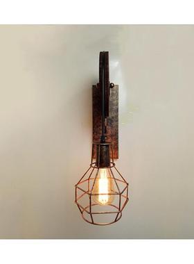 跨出升WL6501CR口热销复古工业境风铁艺降滑l轮壁灯美式oft餐厅楼