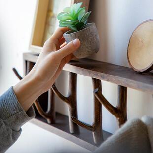 枝实木树衣帽架荣客厅墙上创意壁挂SVD衣钩架钥匙衣服挂门口玄关