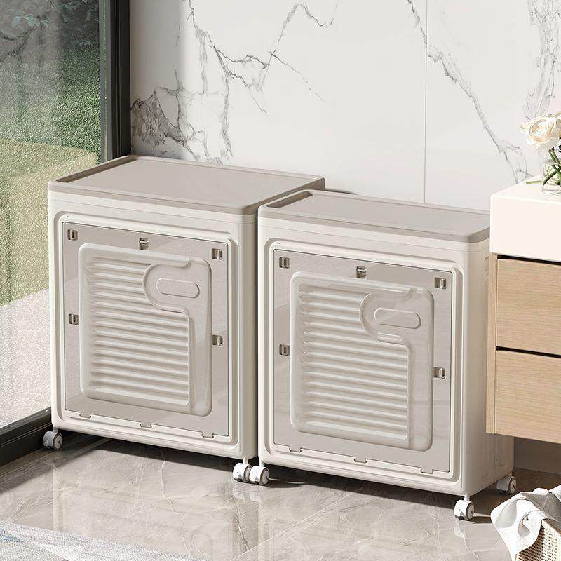 无品牌/换季衣收纳箱带用滑轮箱简易大容量折叠可家储物翻服盖整