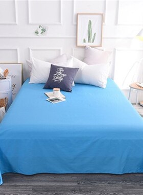 纯色灰色床单单人单件双人粉色学生宿舍上下铺单R人床简约蓝色被