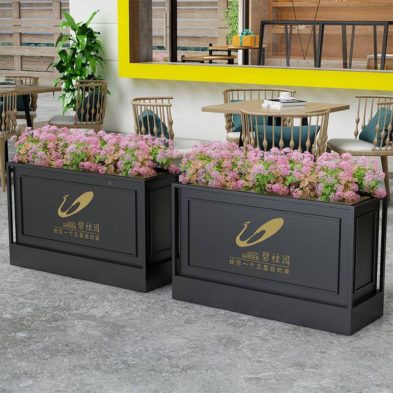 户移外不锈钢花箱街道室外摆铁艺花楼架动长方形售部花盆广场花坛