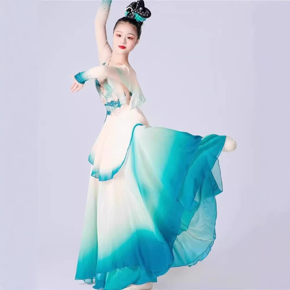 醉清波六一舞蹈服儿童古典舞演出服女飘逸剧目艺考大摆裙仙气女童