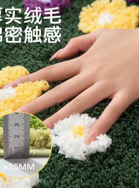 跨境清新小植花垫室绒地毯簇绒入户进门地卫生间门口浴wl240503吸